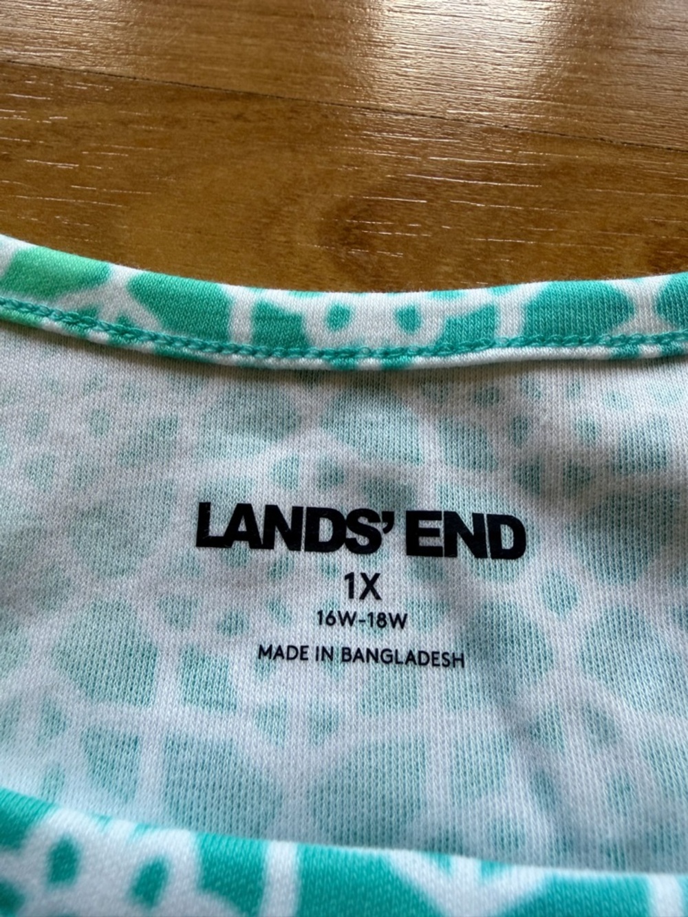 Lands’ End women’s green and white tank top lightweight great design size 1X - Picture 8 of 8